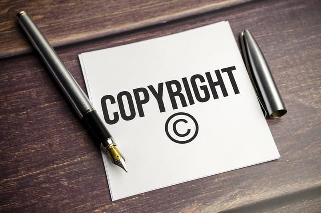 Textile image illustrating copyright notice