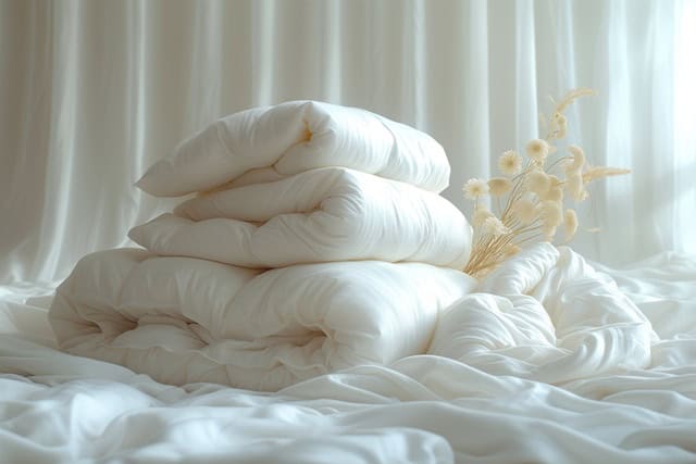 Textile image illustrating duvet fillings