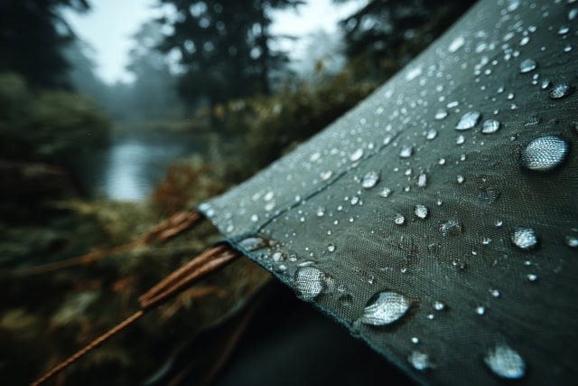 Waterproof canvas fabric for outdoor tents awnings and protective covers